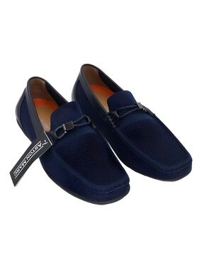 Aston Marc Mens Navy Knit Bit Loafer Slip On Driving Shoes Size 10.5M